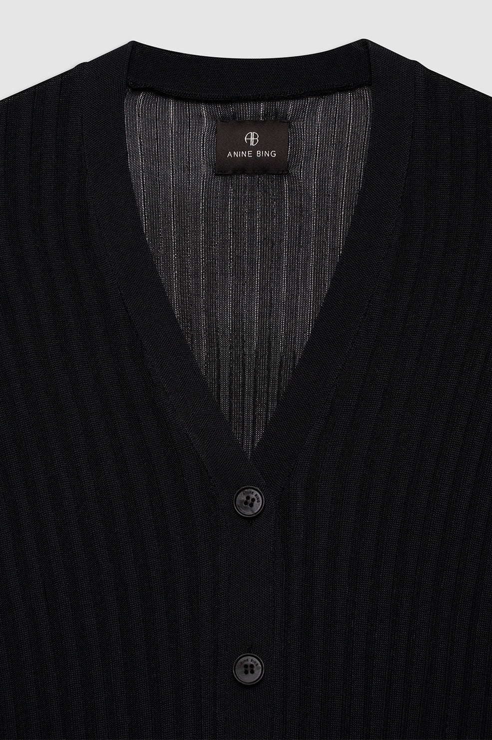 ANINE BING Matheo Cardigan - Black - Detail View 