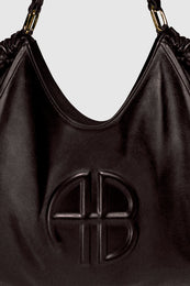 ANINE BING Medium Kate Tote - Dark Brown - Detail View