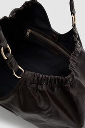 ANINE BING Medium Kate Tote - Dark Brown - Side View