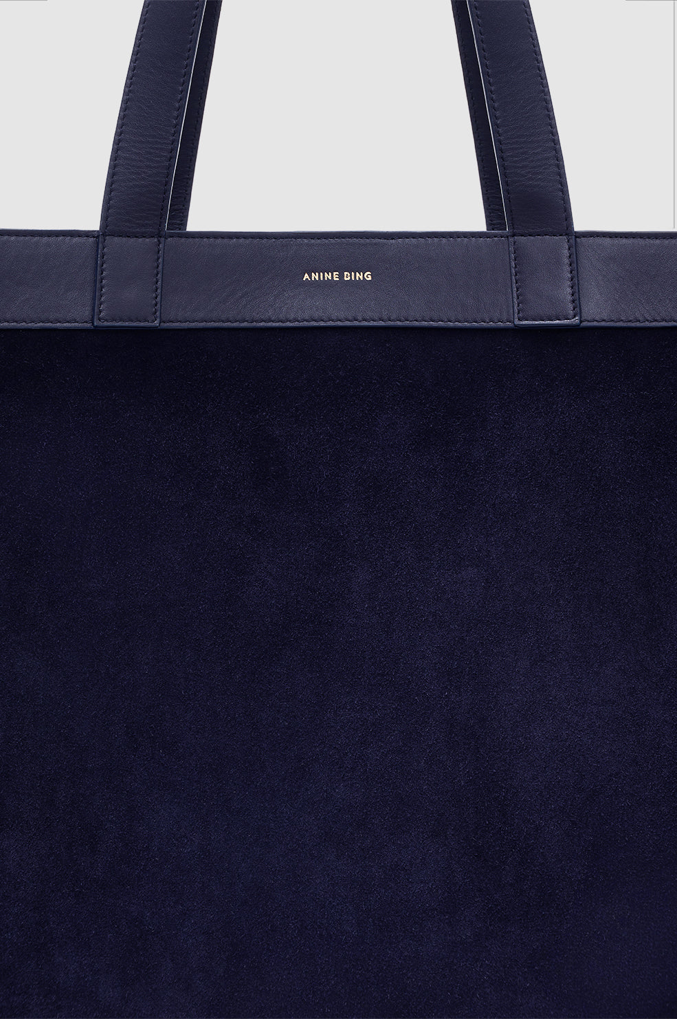Medium Rio Tote - Navy Suede View 6