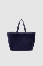 ANINE BING Medium Rio Tote - Navy Suede - front view