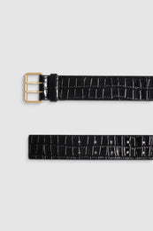 ANINE BING Mila Belt - Embossed Black