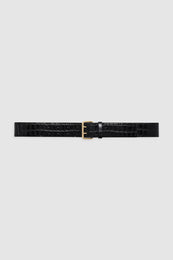 ANINE BING Mila Belt - Embossed Black