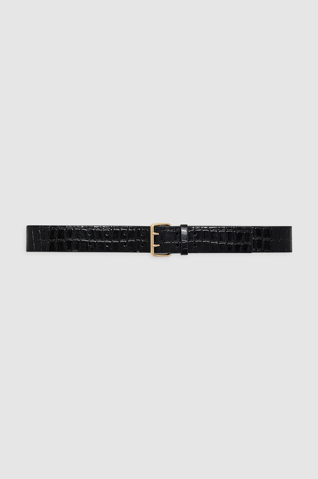 Mila Belt - Embossed Black