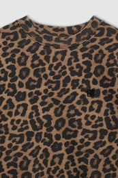 ANINE BING Miles Sweatshirt - Black And Brown Leopard