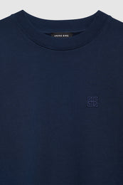 ANINE BING Miles Sweatshirt Framed Monogram - Washed Navy - Detail View 