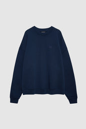 featured-img|ANINE BING Miles Sweatshirt Framed Monogram - Washed Navy - Front View 