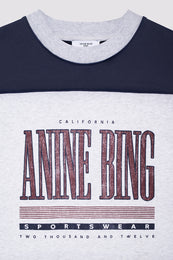 ANINE BING Miles Sweatshirt Sport Colorblock - Heather Grey - detail view