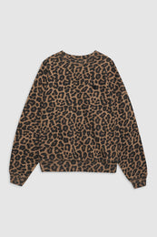 ANINE BING Miles Sweatshirt - Black And Brown Leopard