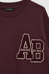 ANINE BING Miles Oversized Sweatshirt Letterman - Dark Burgundy