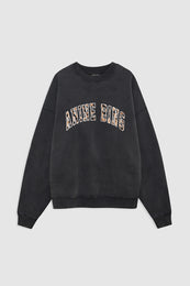 ANINE BING Miles Sweatshirt Anine Bing Leopard - Washed Black - Front View
