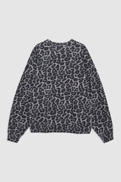 ANINE BING Miles Sweatshirt - Grey Leopard - Front View