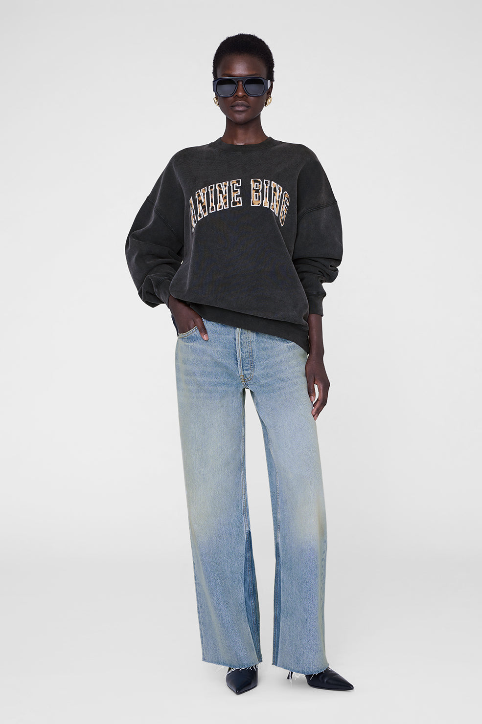 Miles Sweatshirt - Grey Leopard View 1