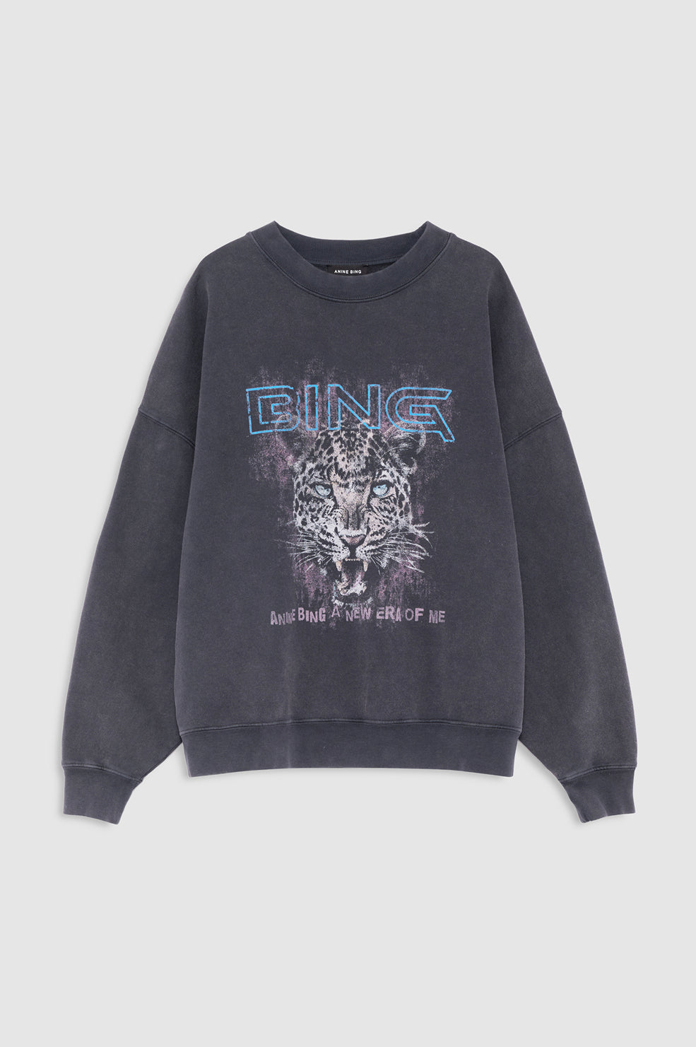 Miles Sweatshirt Leo Muse - Washed Black View 3