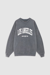 ANINE BING Miles Sweatshirt Los Angeles University - Washed Grey - front view