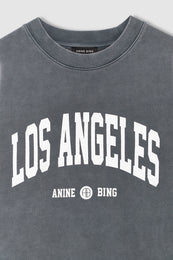 ANINE BING Miles Sweatshirt Los Angeles University - Washed Grey - detail view