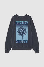 ANINE BING Miles Sweatshirt Palm - Washed Black - back view