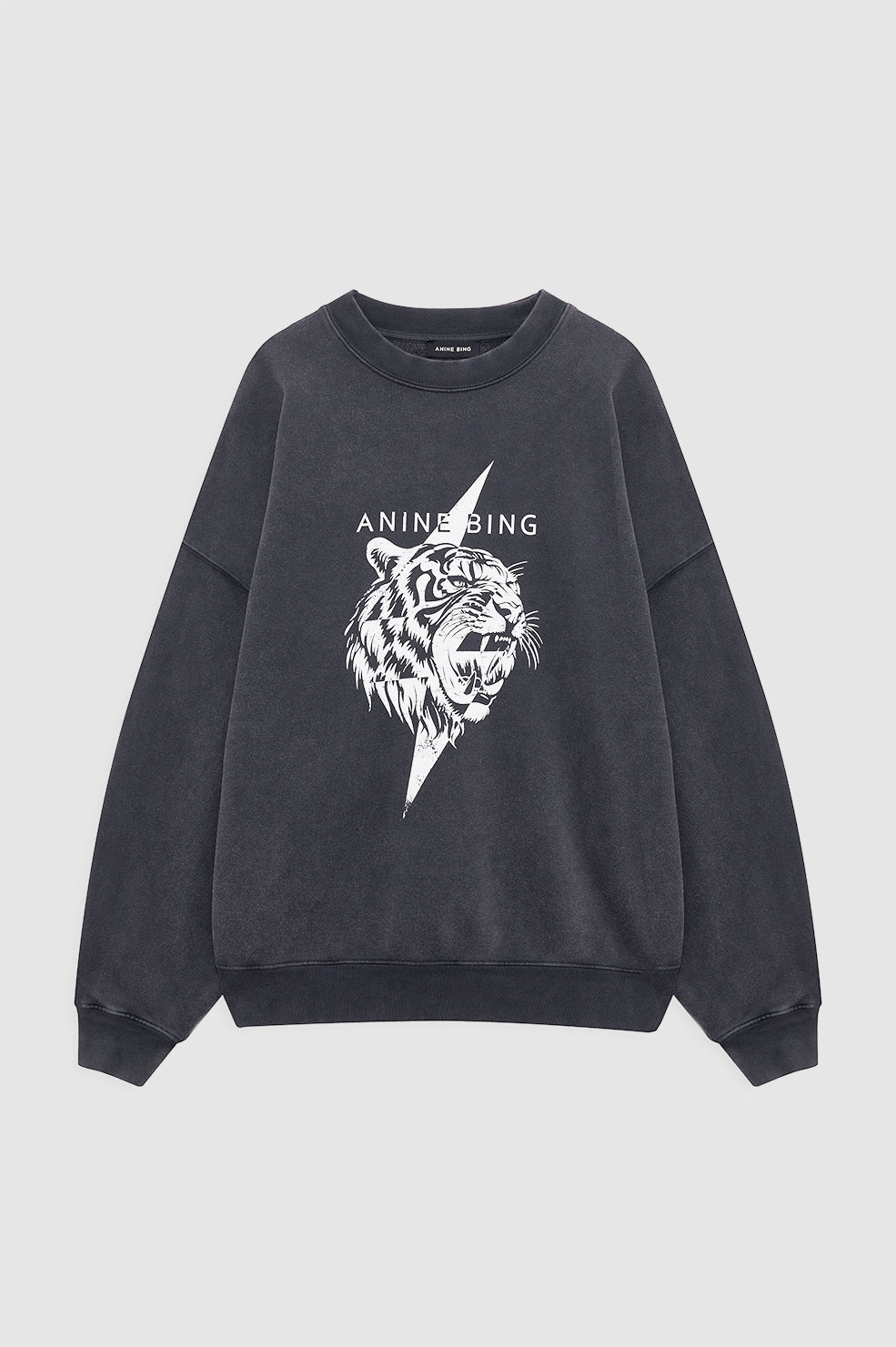 ANINE BING Miles Sweatshirt Tiger - Vintage Black - front view