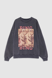 ANINE BING Miles Sweatshirt Tiger Bing - Washed Black - front view