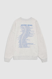 ANINE BING Miles Sweatshirt Waves - Heather Grey - back view