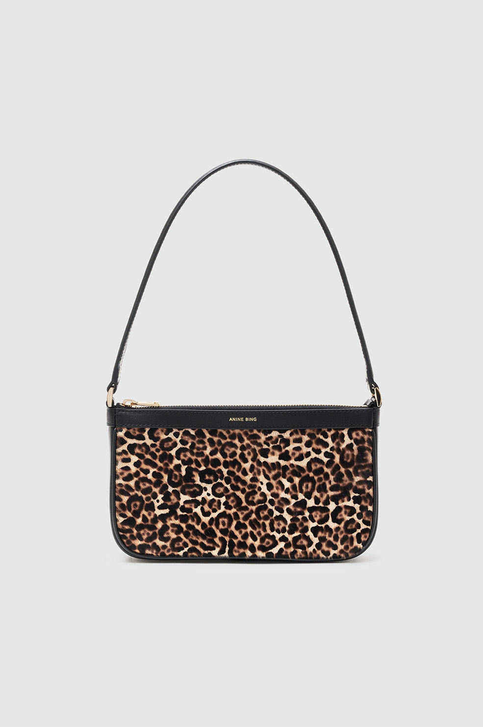 ANINE BING Mini Elly Bag - Leopard - Front View 