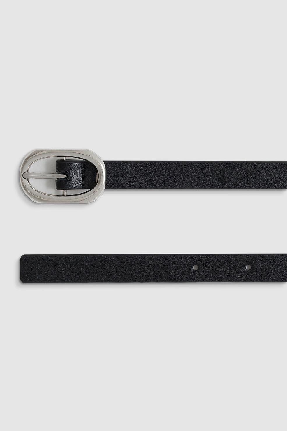 ANINE BING Mini Signature Link Belt - Black With Silver