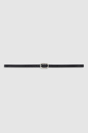 ANINE BING Mini Signature Link Belt - Black With Silver