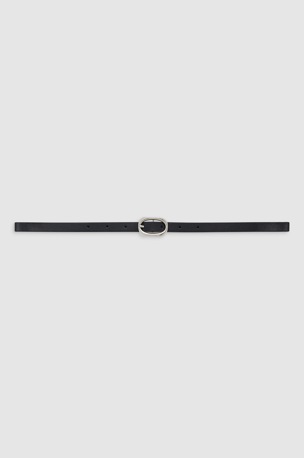 ANINE BING Mini Signature Link Belt - Black With Silver