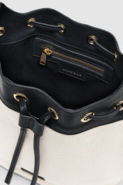 ANINE BING Mini Alana Bucket Bag - Natural - Detail View