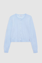 ANINE BING Moni Crop Cardigan - Pale Blue - front view