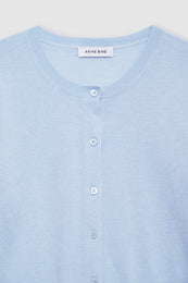 ANINE BING Moni Crop Cardigan - Pale Blue - detail view
