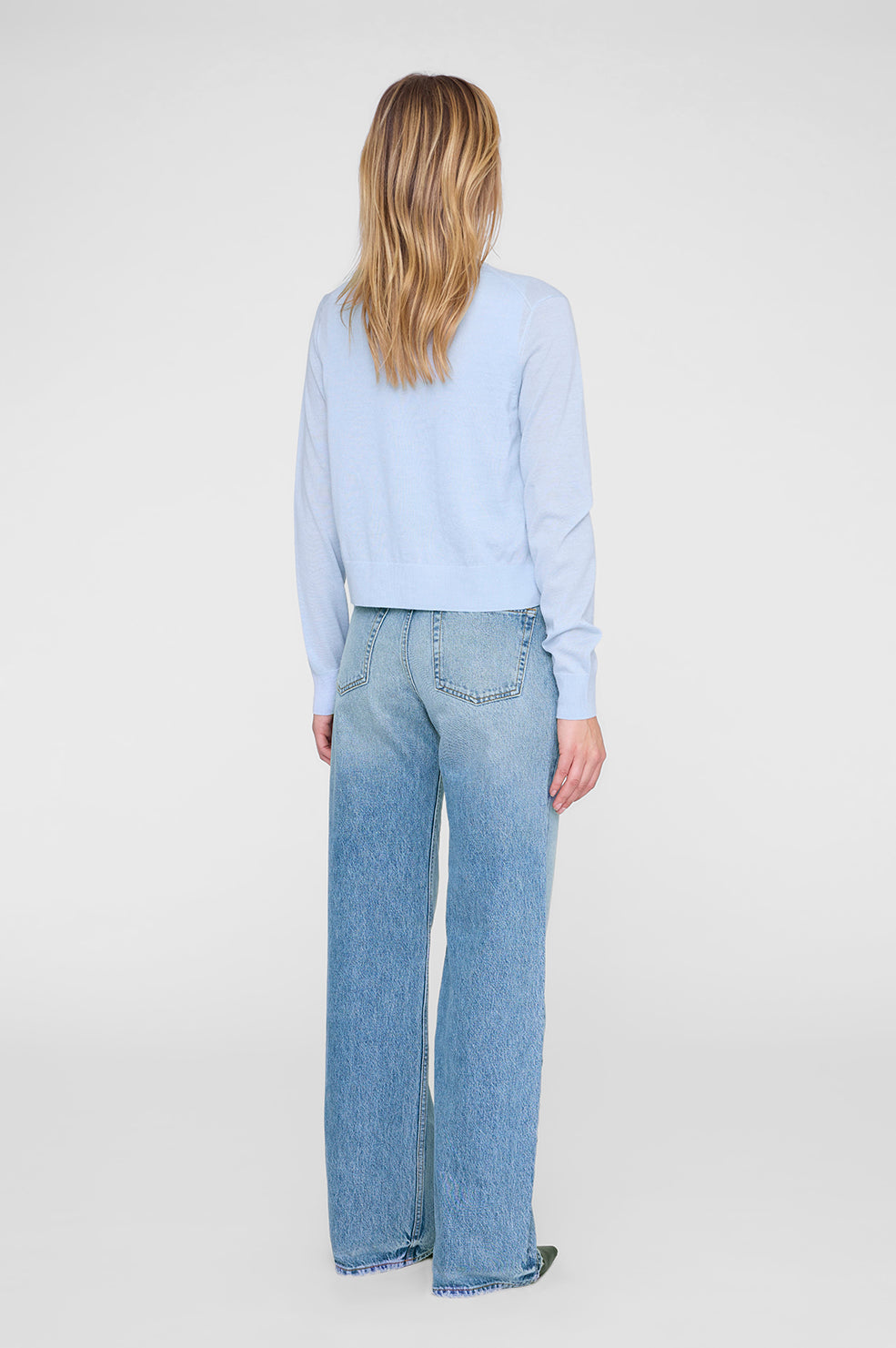 Moni Crop Cardigan - Pale Blue View 2