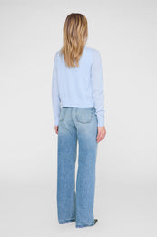 ANINE BING Moni Crop Cardigan - Pale Blue - on model back