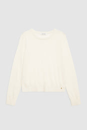 ANINE BING Moni Crop Sweater - Ivory - front view