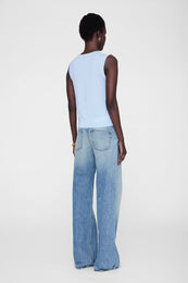 ANINE BING Moni Crop Tank - Pale Blue - on model back