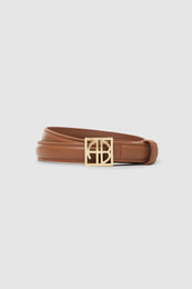 ANINE BING Monogram Belt - Cognac - Rolled Up View 