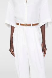 ANINE BING Monogram Belt - Cognac - On Model Front Detail 