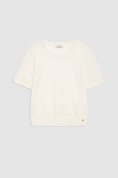 ANINE BING Mora Crop Sweater - Ivory - front view