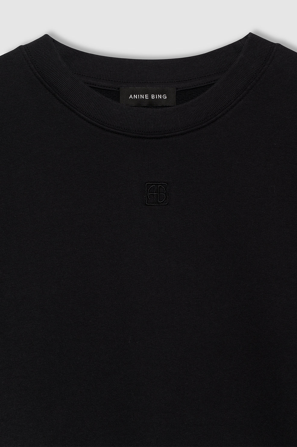 Myers Cropped Tee - Black Stripe French Terry View 4