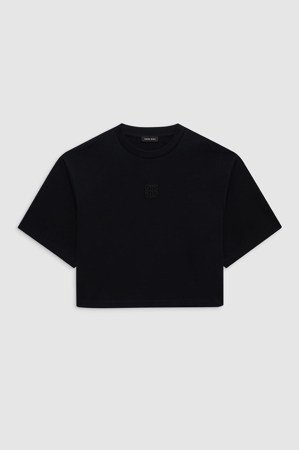 Myers Cropped Tee - Black Stripe French Terry View 3