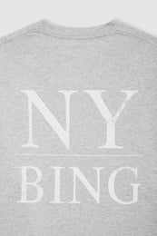 ANINE BING Myers Tee Serif NY - Washed Heather Grey