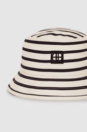 ANINE BING Nicks Bucket Hat - Black Stripe French Terry