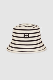 ANINE BING Nicks Bucket Hat - Black Stripe French Terry 