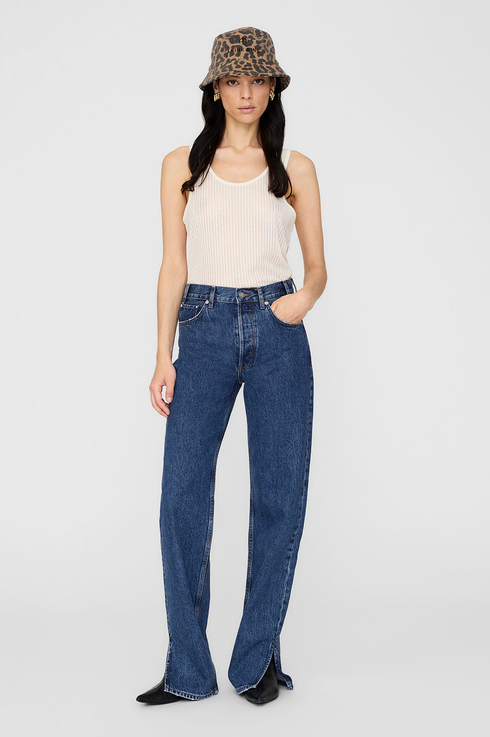 Nicks Bucket Hat - Black And Brown Leopard View 2