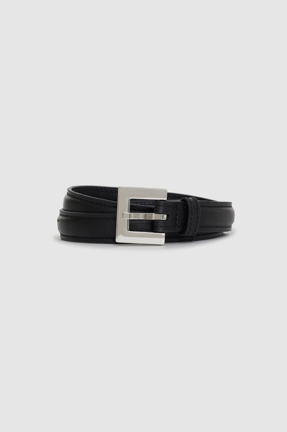 ANINE BING Nicola Belt - Black With Silver