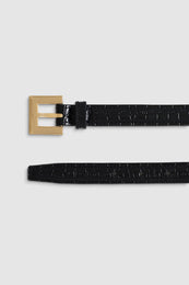 ANINE BING Nicola Belt - Black Embossed