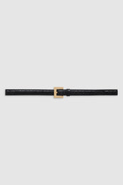 ANINE BING Nicola Belt - Black Embossed