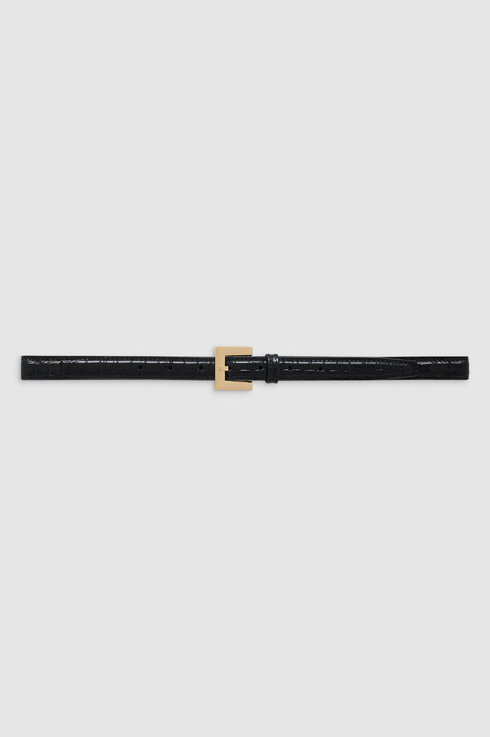 ANINE BING Nicola Belt - Black Embossed