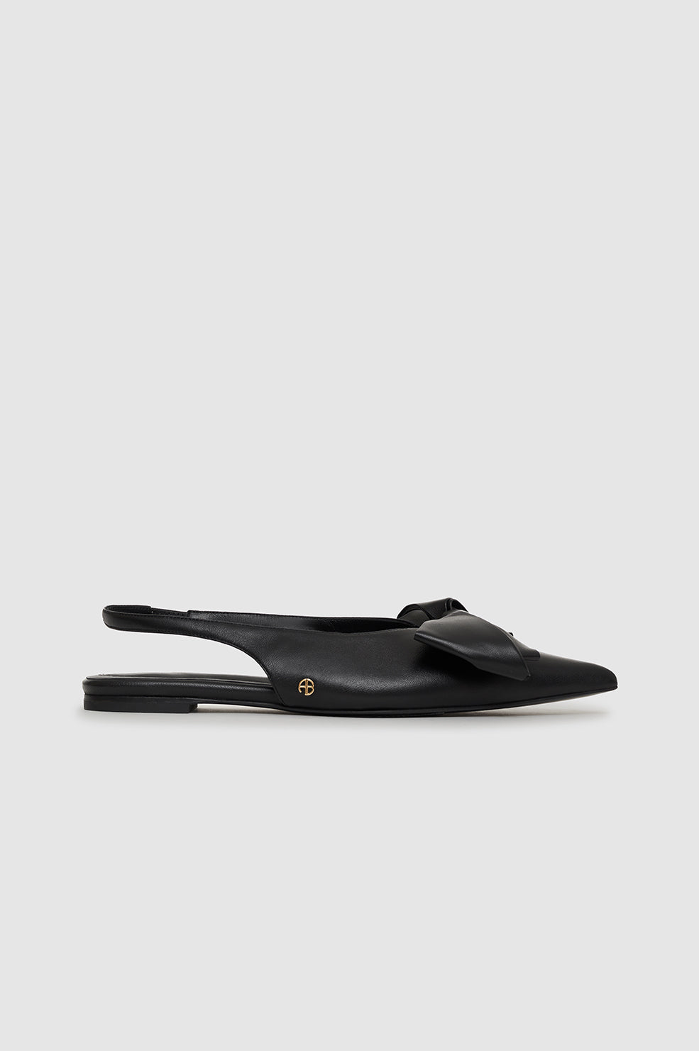 ANINE BING Nina Slingback Flats With Bow - Black