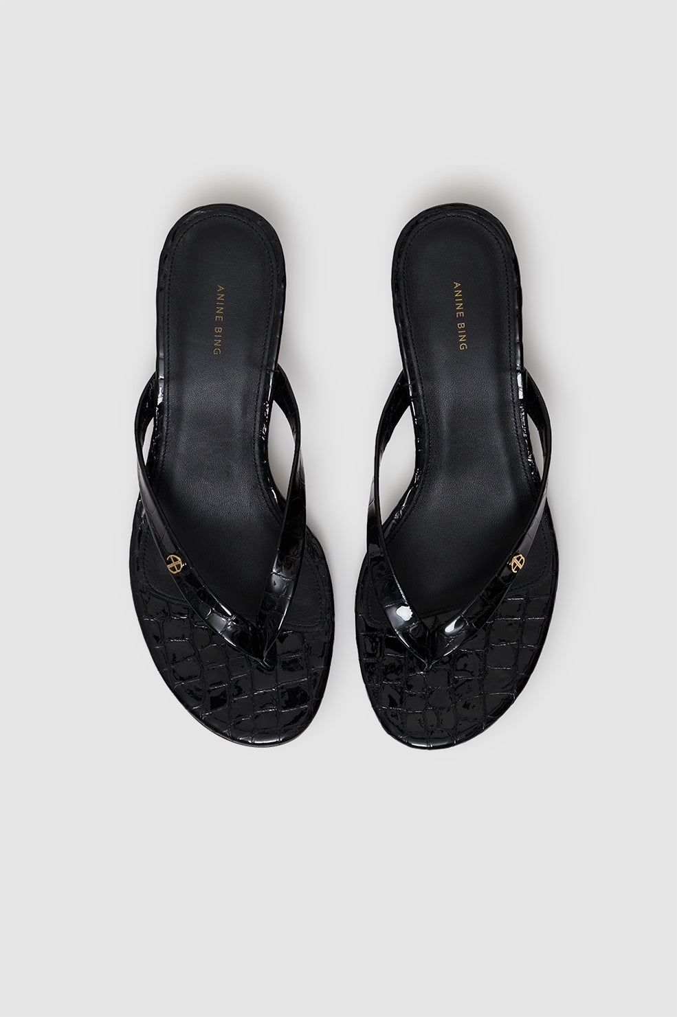 Noelle Thong Sandals - Embossed Brown View 3